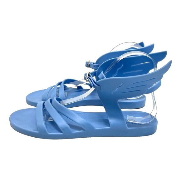 Ancient Greek Sandals Ikaria Winged Blue Jelly Sandals Women’s 38 Authentic - Picture 6 of 16